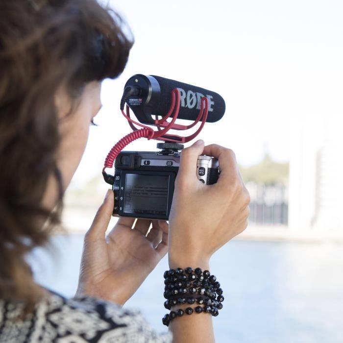 Microphone compact - RODE - VideoMic GO - Compact léger - Plug-and-play - Couleur rouge