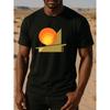 European Size Minimalist Geometric Abstract Prints Interpret a Serene and Powerful Inner Order. Men's Printed Short-sleeved , Commuting Printed Shirts