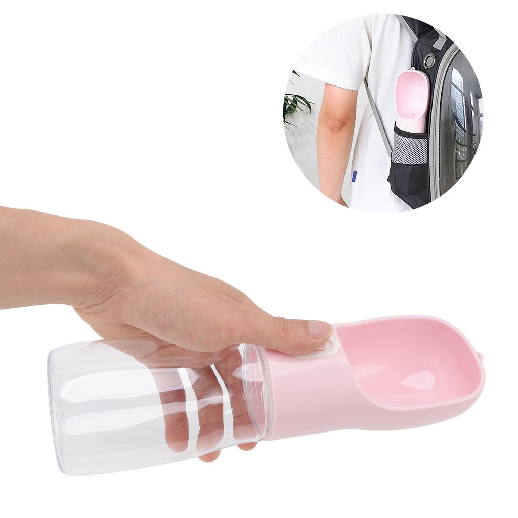 400ml Dog Water Bottle Food Grade Lkproof Water Saving Portable Dog Water Bowl Dispenser with Lanyard for Outdoor