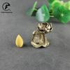 Antique Copper Lotus Flower Goldfish Figurines Miniatures Small Ornament Creative Vintage Brass Censer Home Decor Incense Burner