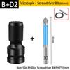 PH2 Phillips Screwdriver Bits Cross Head Magnetic 50/100/150mm Hand Tool 1/2” Square To 1/4” Hex Wrench Socket Adapter Converter