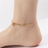 Fenny Jewelry 18K PVD-beschichtet Hochwertiges zartes gemischtes kubanisches Ketten-Glocken-Anhänger Edelstahl-Fußkettchen für Damen