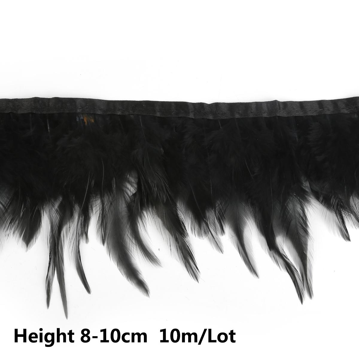 

Разноцветная ткань с отделкой из куриных перьев 8-10 см, боковая полоса, отделка из перьев куриного фазана, свадебное украшение для одежды 8-10cm 10meters чёрный