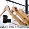 6Pcs Clothes Drying Rack Joints Plastic Black Tube Connectors Sturdy Right Angle Floor Standing Garment Rack Rod Ends