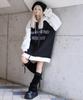 WEGO Whinny Everyday Snowball Fight Korean Big Size Black Hoodie, Fleece-Lined, Outerwear, Sweatshirt, Top, Coat, Cute, Girly, Style, Silhouette,