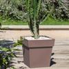 Pot de fleur Carré 40 cm - EDA - Toscane - 38 L - 39 x 39 x H.39 cm - Taupe