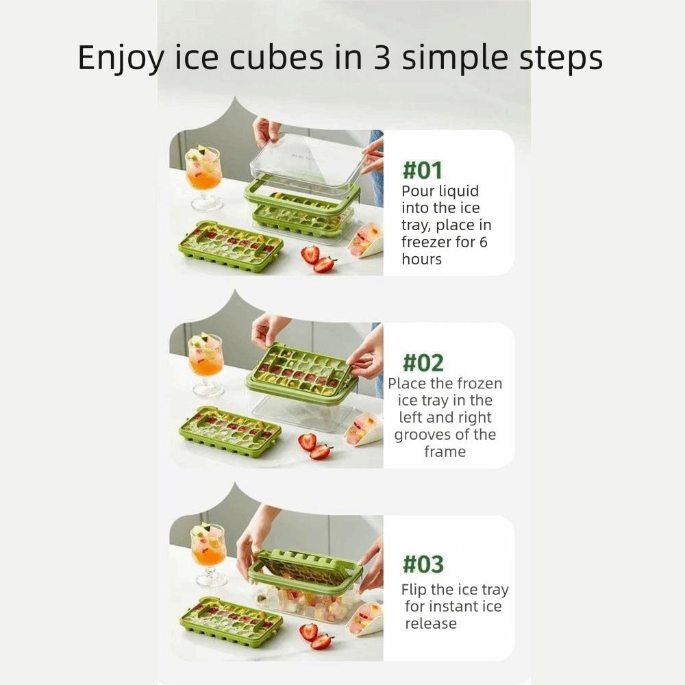 Press To Remove Ice Maker Storage Box 28/56 Grid Ice Mould Tray Ice Cube Mold Chilling Drinks