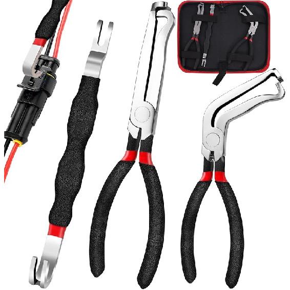 4 Pcs Electrical Disconnect Pliers And Cars Terminal Pin Removal Tool Kit,37960/37980/13120/ Collar Hose Clamp Pliers Set For Automotive Electric