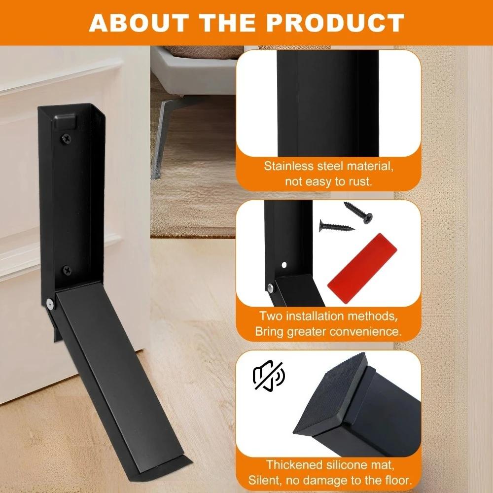 Stainless Steel Door Stopper Metal Gate Blocker Windproof Gate Blocker New Anti-collision Door Gap Blocker Sturdy