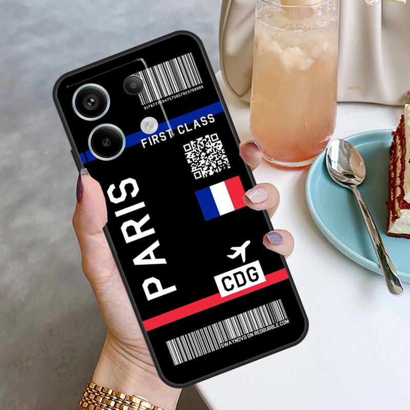 Boarding Pass Plane Ticket Case For Xiaomi Redmi Note 11 9 10 12 13 Pro Plus 9S 10S 11S 12S Redmi 12 10C 9C 13C Cover