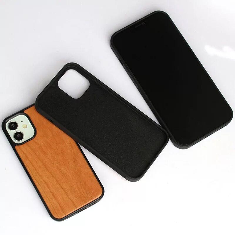 Holz-Handyhülle Natur Massivholzgehäuse für iphone 11 12 13 Pro Max, für iphone 12 Pro Hülle Holzstoßstange