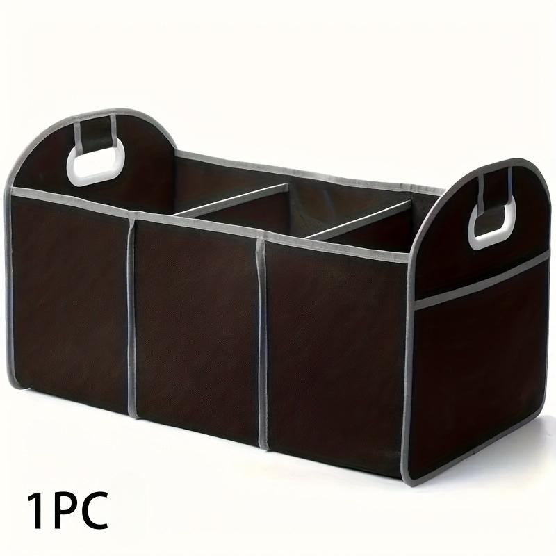 

1pc Universal Car Trunk Organizer, Portable Foldable Waterproof Auto Storage Bag With 3 Compartments, For SUV, Truck, Van, Sedan