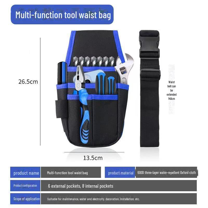 Durable Multi-Function Oxford Cloth Tool Belt for Electricians, Carpenters, and Plumbers