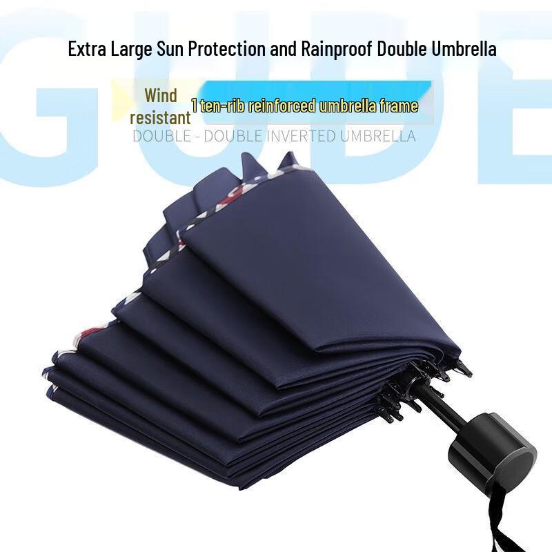 

Jun Seventeen UD 10-Rib Folding Sun/Rain Umbrella 10 Ribs Black Glue Edge Binding