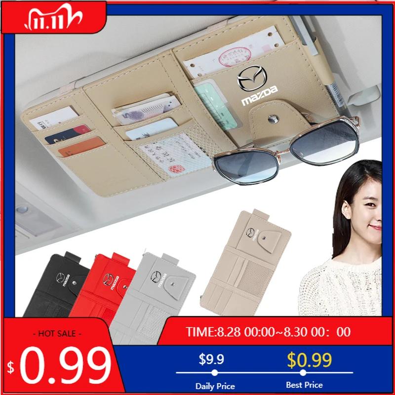 2025 Hot Car Visor Organizer Car Visor Sunglasses Holder Visor Accessories For Mazda 2 3 4 5 6 7 8 323 626 MX3 MX5 Axela CX5 CX7