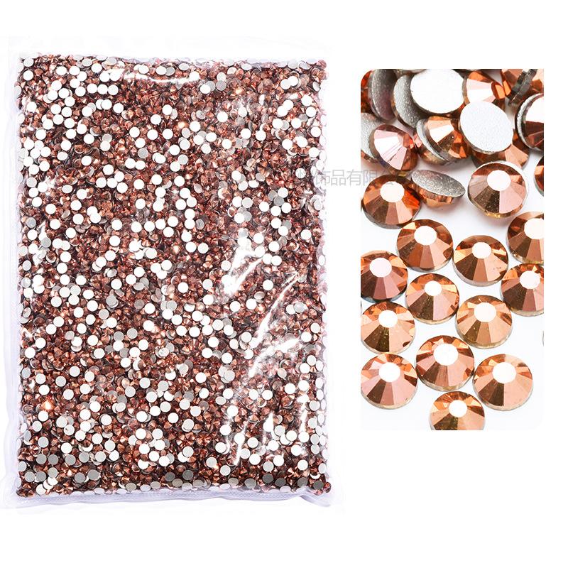 P1-70 Ordinary Color Large Packaging Glass Flat Bottom Diamond Rhinestone Nail Diamond Diy Crystal Mobile Phone Case Beauty Jewelry Accessories
