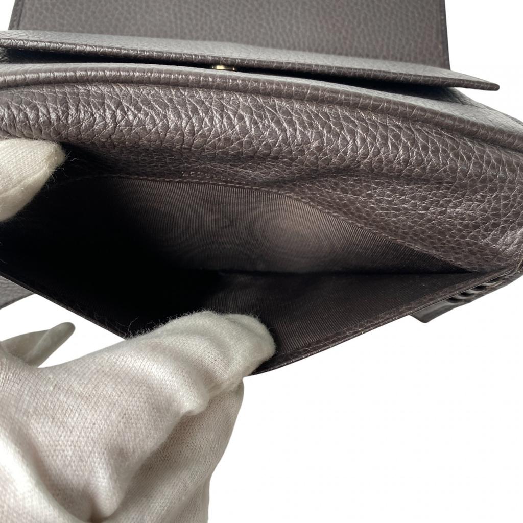 Used GUCCIPurse Brown Leather Mens