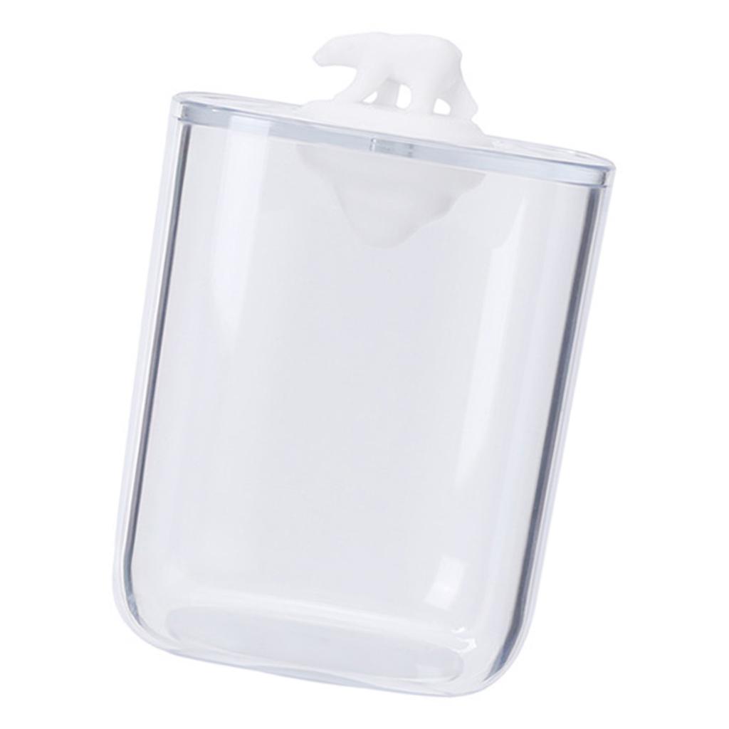 Bathroom Containers Multifunction Transparent Cotton Swabs Storage Canister with Lid for Home White