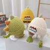 Winter Kids' Thickened Ear-Warming Windproof Fleece-Lined Beanie Cute 3D Dinosaur Knit Beanie