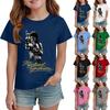 Kinder Print Rundhals Kurzarm Freizeit T-Shirt