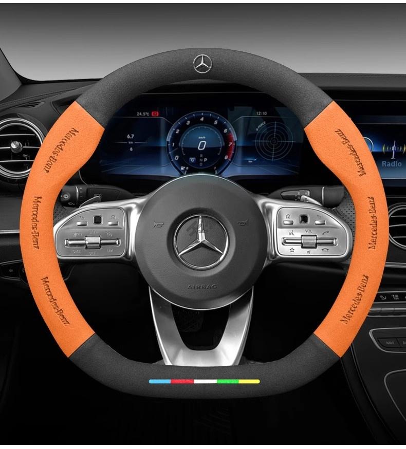 Car Steering Wheel Cover For Mercedes Benz A B C E S Class AMG GLA GLB GLC GLE CLA CLS SLC GLS GLK SLK Vito ML Pilot A45 C43 C63 BC2 C13