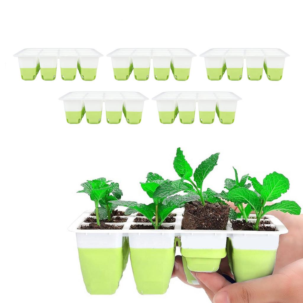 5 Pcs Plant Starting Tray Silicone Reusable Pop Out Cells Indoor Plant Germination Tray for Vegetables Fruits Flowers
