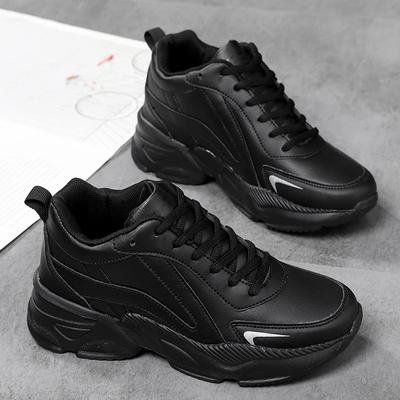 Women Four Seasons Clunky Casual Sneakers Ladies Non-Slip Fitness Jogging Shoes High Quality Leather Waterproof Running Shoes