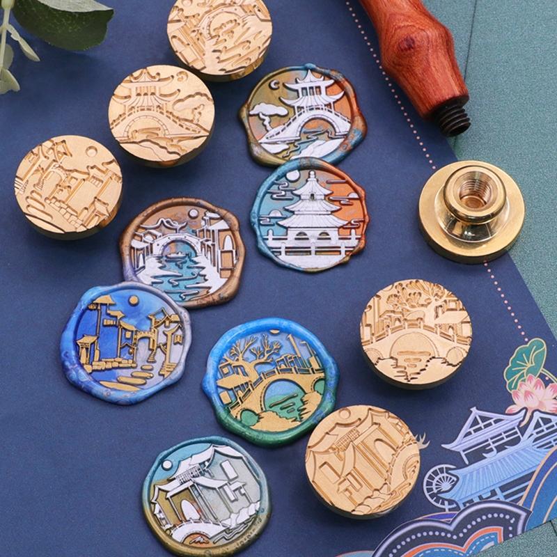 Wachssiegelstempel für Kopf 0,98 Zoll Messingstempel Schraubschnittstelle Leicht austauschbar Metall-Scrapbooking-Stempel für Hochzeitsgeschenke