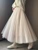 Women's 720° High Waist Pleated A-line Skirt - Mid-length, Mesh, Versatile for Dance or Casual Wear