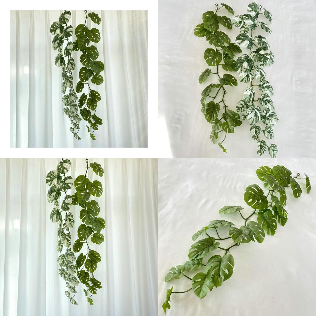 Green Leaf Artificial Monstera Vine 120cm Wall Hanging For Home Decor