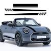 3PCS Car Engine Hood Stickers Car Door Side Long Striped Vinyl Decals Self-adhesive Auto Body Decoration For MINI Cooper R56 R53