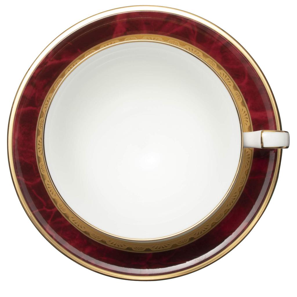 Noritake Hemingway Maroon Bone China Cup and Saucer Both Coffee and (for Tea), 220cc, Y59587/4733