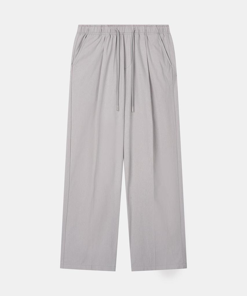 Delma W Linen Touch Semi-Wide Elastic Waist Pants - Sand