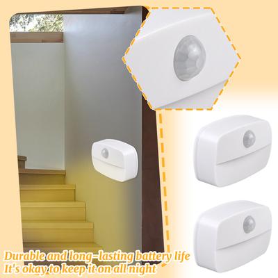 Motion Sensor Night Light Battery Operated LED Small Night Lamp for Bedroom Bathroom Hallway Cabinet Staircase Lighting