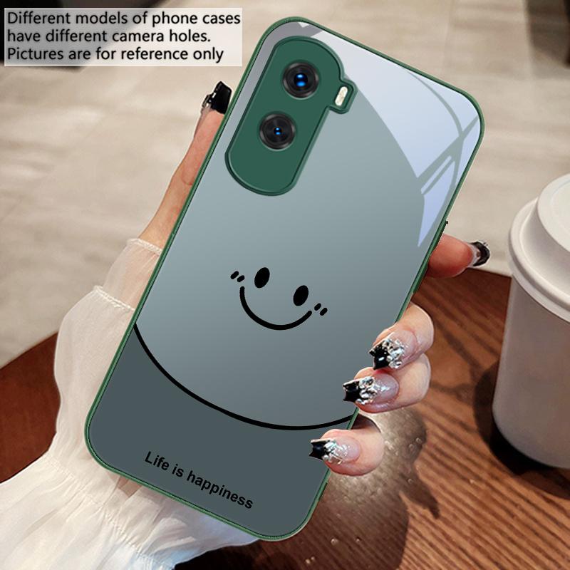 Life is about being happy For Honor 30 50 50SE 70 Pro 90 200 200Pro Magic 4 5 7 Lite X9c Smart X50i Plus X9 X30 Glass Phone Case