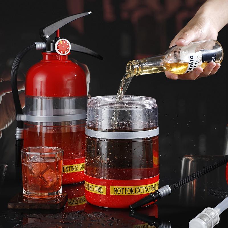 1pcs Acrylic Beer Tool Hand Press Fire Extinguisher Design, Mini Beverage Dispenser for Home/Bar Use Portable Drink Accessories