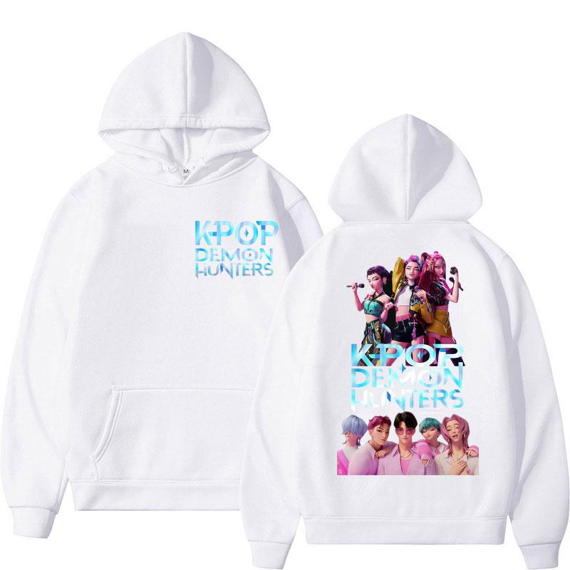 Fashion Kpop Demon Hunters Hoodies Men Women Rumi Mira Zoey Saja Boys Printed Sweatshirt Fleece Warm Casual Loose Street Hoody