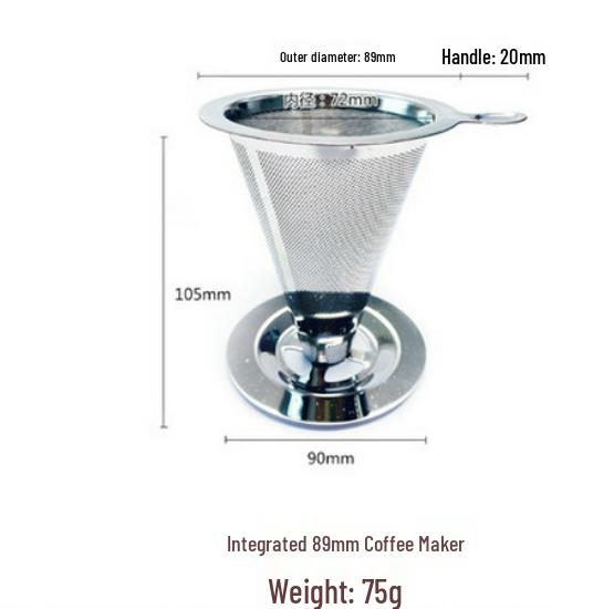 304 Stainless Steel Double-Layer Honeycomb Pour-Over Coffee Filter with 125mm Stand