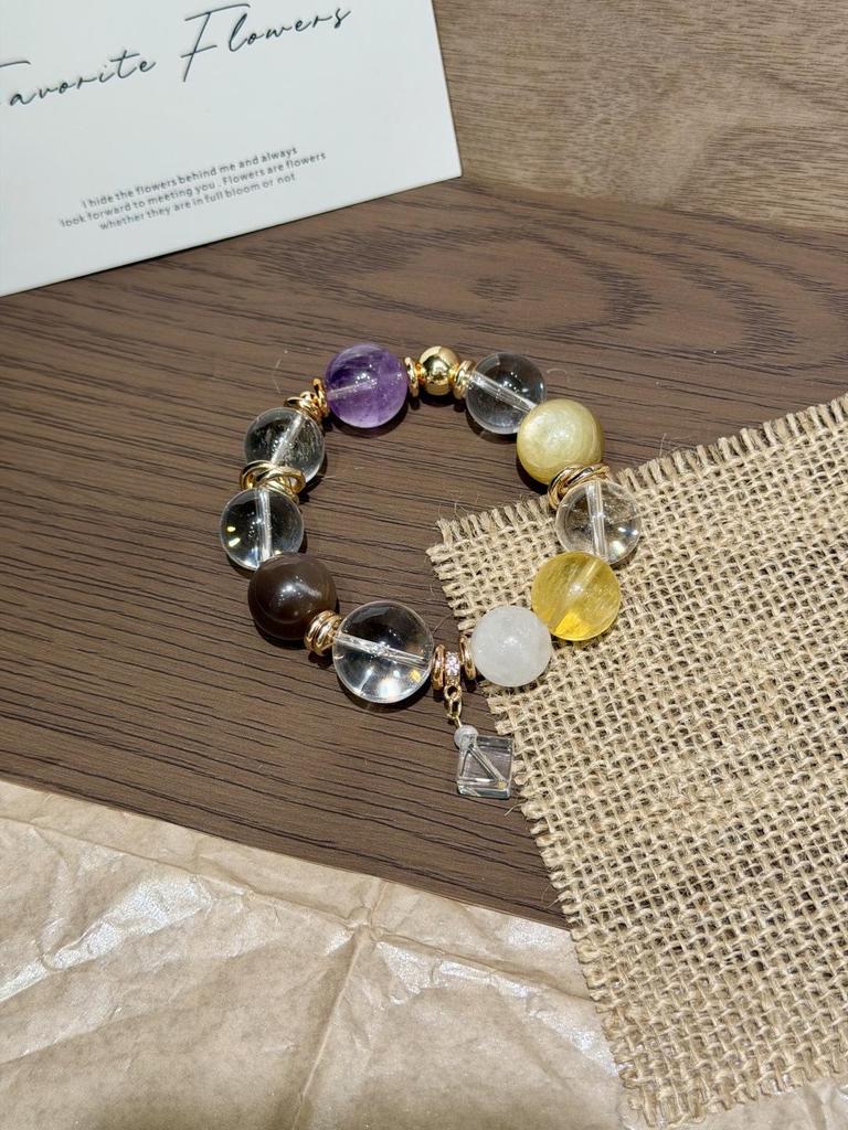 New Arrivals: Original Multi-Treasure Bracelet with Natural Yellow, Green Phantom, and White Crystals