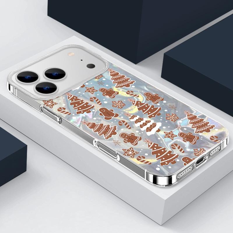 Mini Christmas Trees Printing Case For iPhone Air 17 16e 16 15 14 Pro Max 13 17 Pro Max ShockProof TPU Hybrid Hard Phone Cover