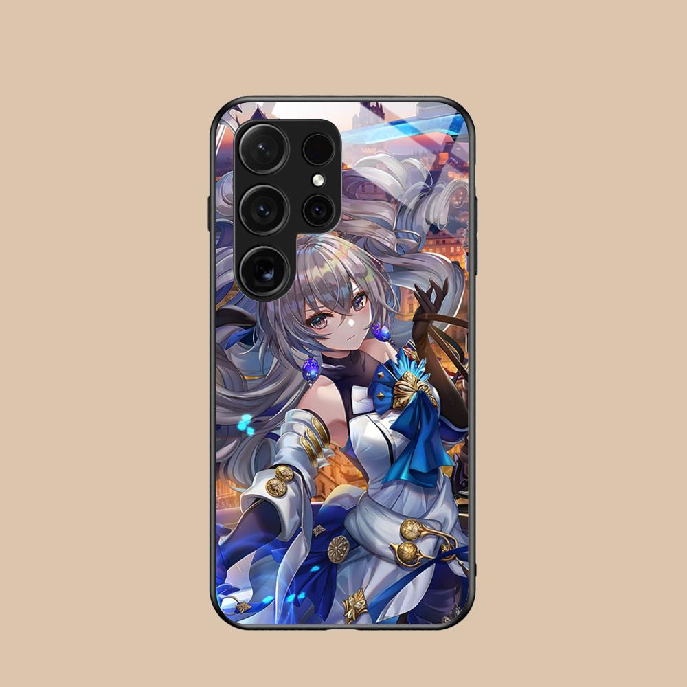 

HSR Bronya Glass Mobile Phone Case for Samsung Galaxy S26 S25 S24 S23 S22 S21 S20 Note20 Plus FE Ultra Colorful Cover Galaxy S24 Ultra