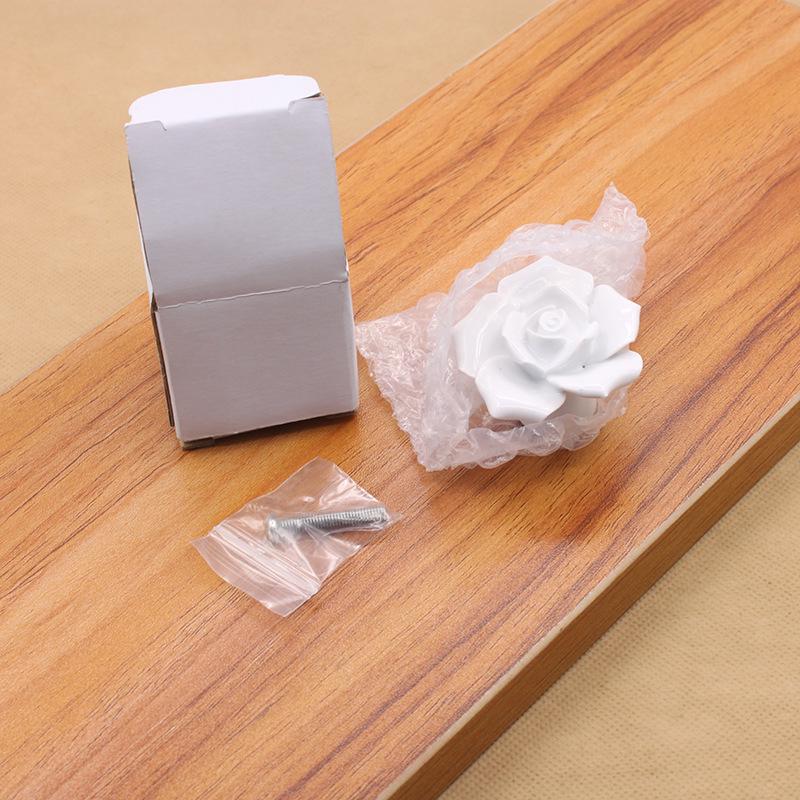 Antique Bronze Rose Ceramic Greenish White Pumpkin Handle for Kitchen Cabinet Wardrobe