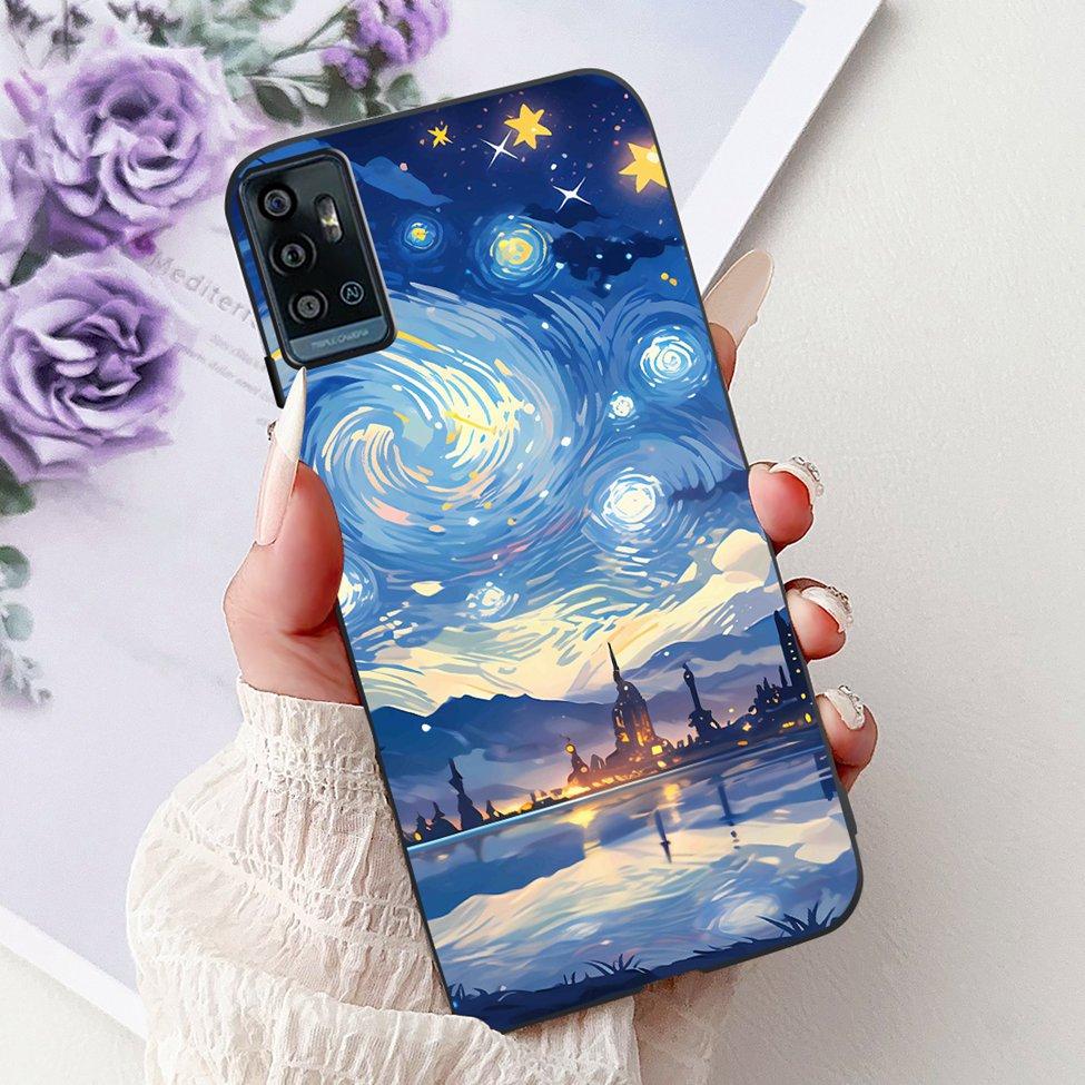 Für ZTE Blade A51 Hülle Für ZTE Blade A71 Case A7030 Luxus Schmetterling Liebe Süße Katze Cool Hübsch Löwe Bemalt Schwarzes Silikon