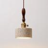 Japanese Wabi-Sabi Yellow Cave Stone Pendant Light with Switch for Bedroom, Homestay, Hotel, Bedside, or Bar Counter