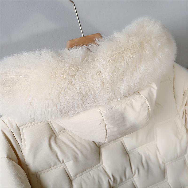 Cotton-padded Loose Large Fur Collar Women's Hooded Long Down Cotton-padded Jacket Winter Padded Winter Coat