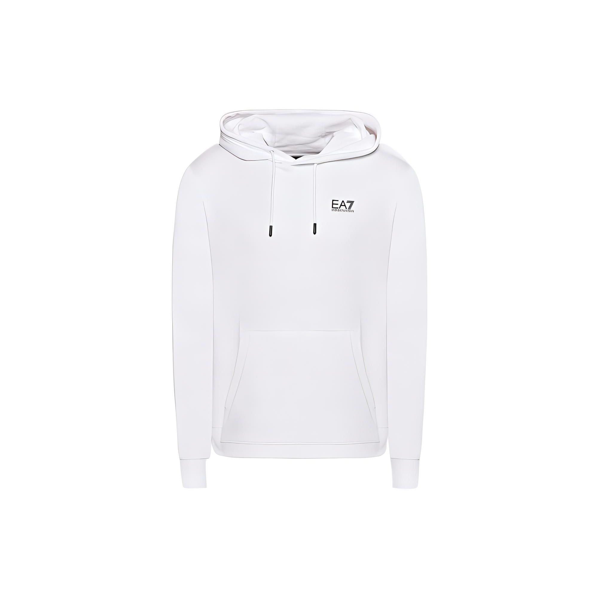 Emporio Armani EA7 FW22 Logo Print Pullover Hoodie Men hoodies White 6LPM69-PJEQZ-1100 S