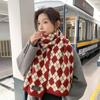 Plaid  Check Scarf Thickened Winter Cashmere Shawl Fashion Y2K Checkered Scarf  Unisex