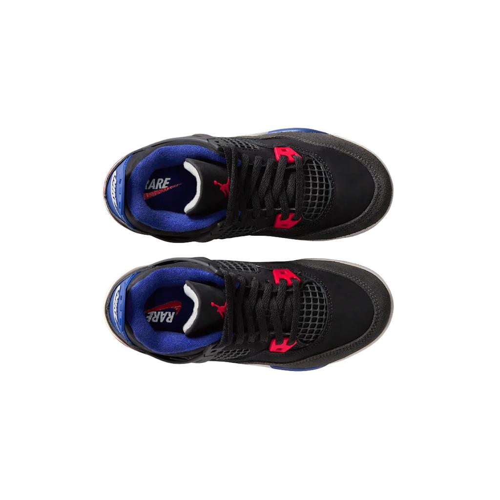 Zapatillas Air Jordan 4 Retro PS Rare Air para Niños Negro Rojo Fuego Azul Real Profundo IB4388-003