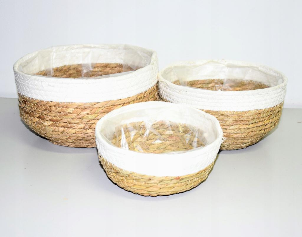 Baskets Set of 3 Seagrass Diameter 24/20.5/17cm