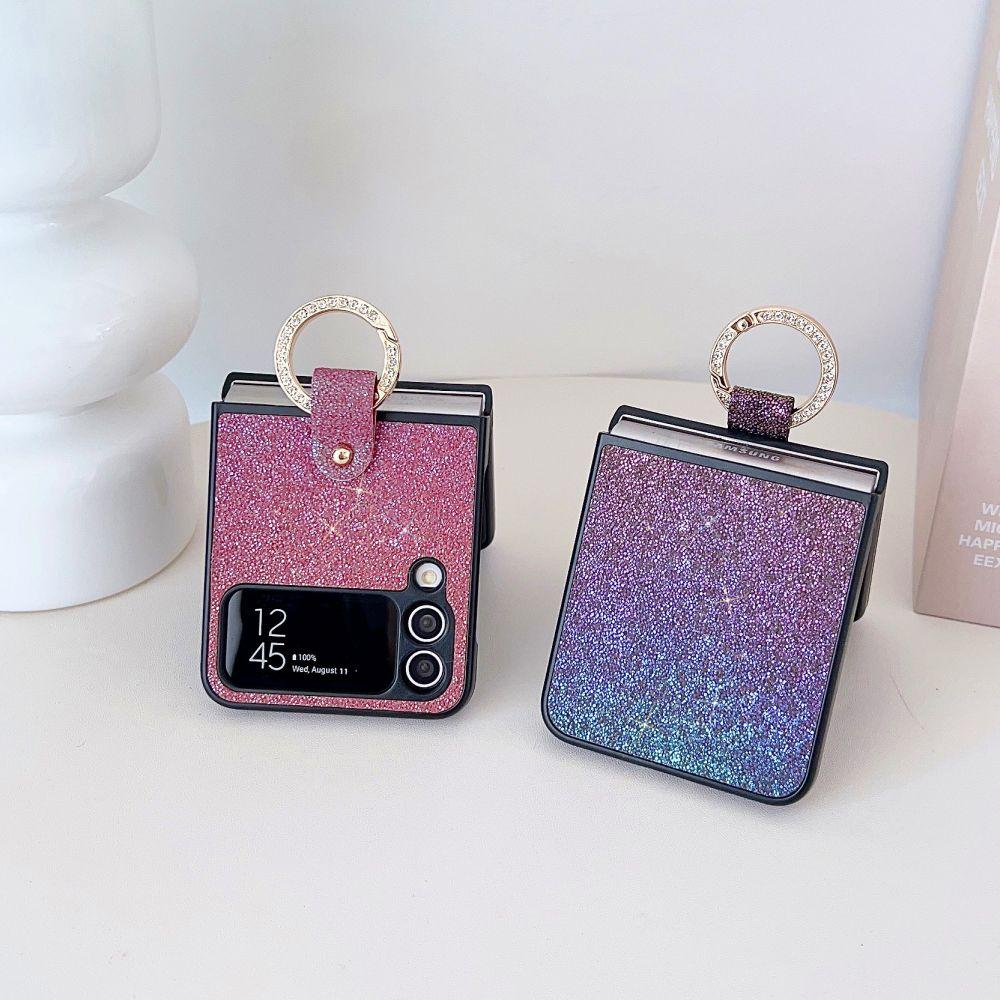 Für Samsung Galaxy Z Flip 4 Fall Z Flip 3 5g Luxus Bling Glitter Ring Halterung Stoßfest Harte PC Schutzhülle Zubehör